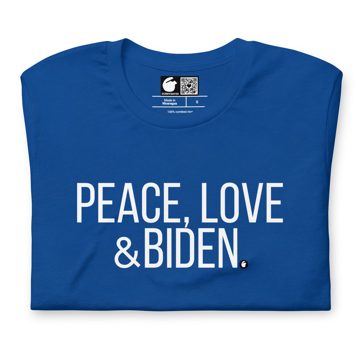 PEACE, LOVE & BIDEN Short-Sleeve Unisex T-Shirt