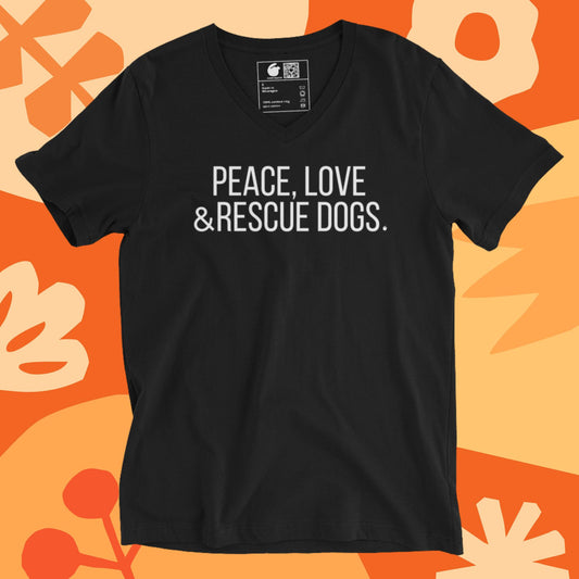 RESUCE DOGS V-Neck Unisex Short Sleeve T-Shirt