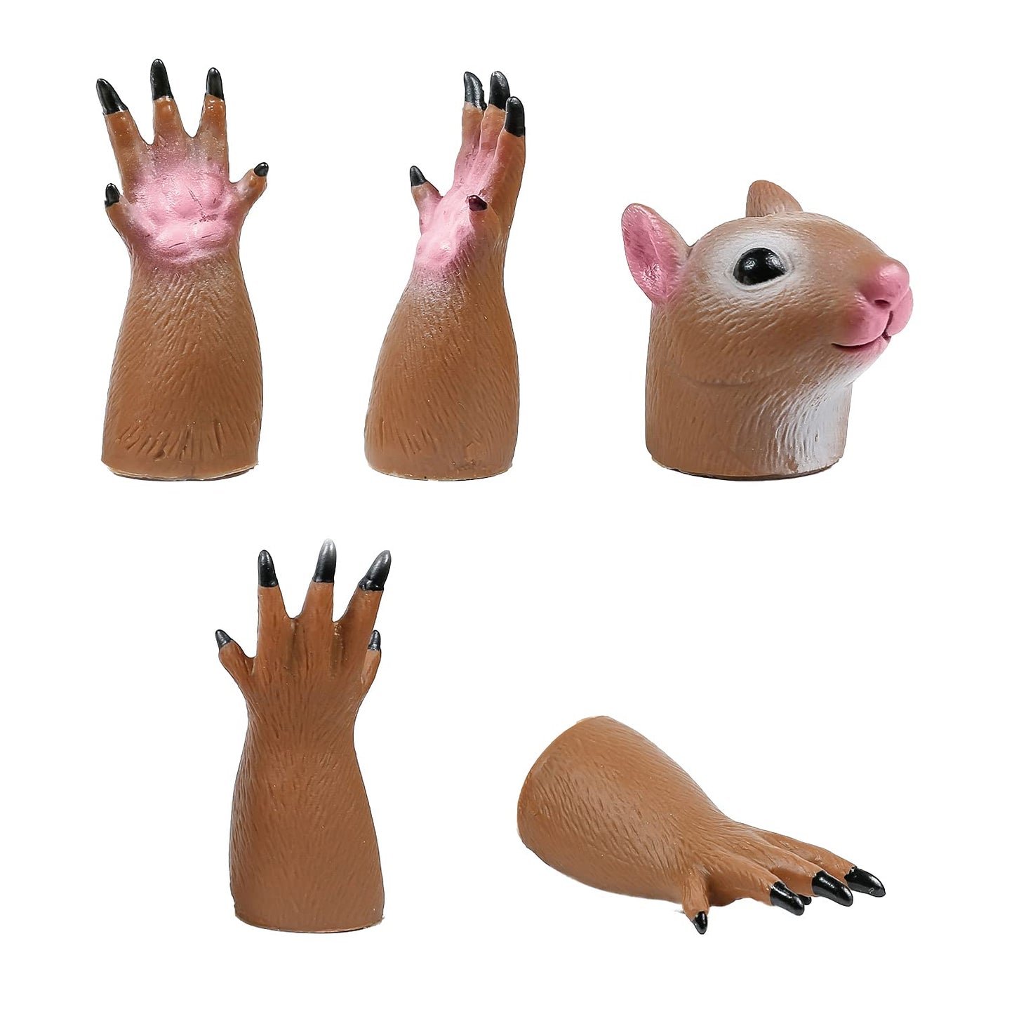 AQKILO® Squirrel Finger Puppet Set, Animals Puppet Show Theater Props, Novelty Toys Weird Stuff Gifts