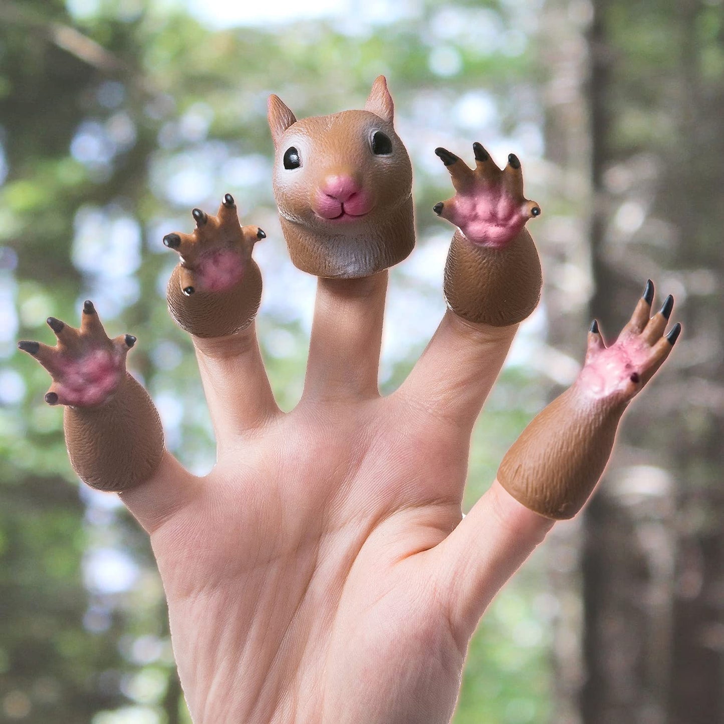 AQKILO® Squirrel Finger Puppet Set, Animals Puppet Show Theater Props, Novelty Toys Weird Stuff Gifts